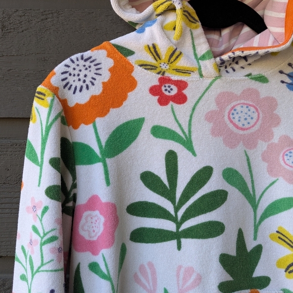 Mini Boden Springtime Flowers Terrycloth Beach Swim Coverup Shower Robe 9-10Y - Picture 2 of 7
